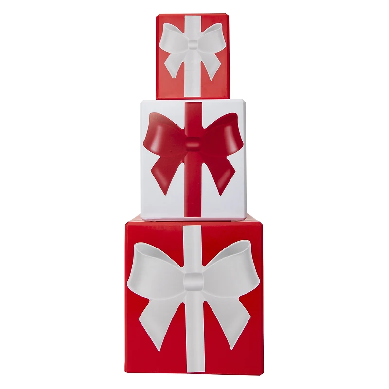 stacked gift box holiday decor 23.8in
