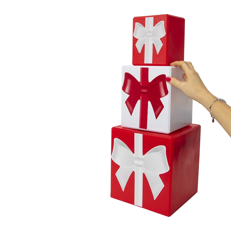 stacked gift box holiday decor 23.8in