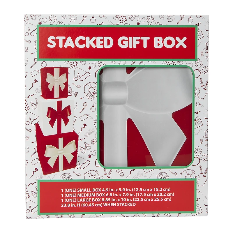 stacked gift box holiday decor 23.8in