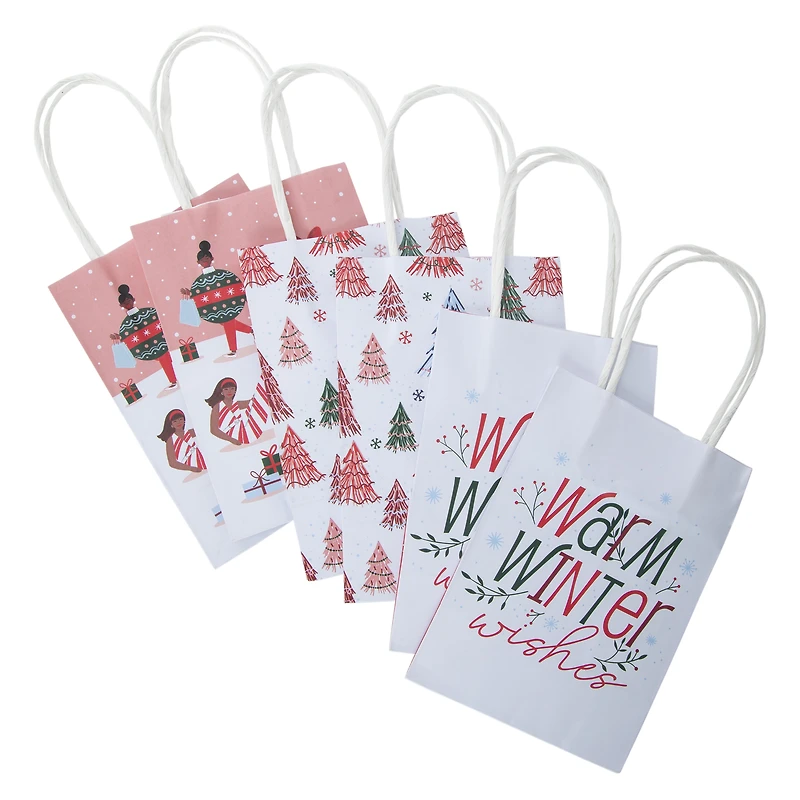 holiday small gift bag 6-pack 4.5in x 6.5in