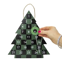 hanging wooden tree christmas countdown sign 13.5in