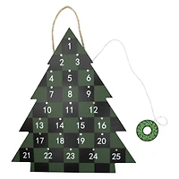 hanging wooden tree christmas countdown sign 13.5in