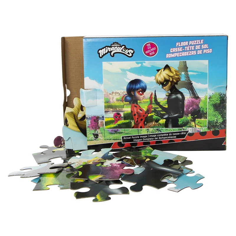 miraculous: tales of ladybug & cat noir™ floor jigsaw puzzle 72-piece