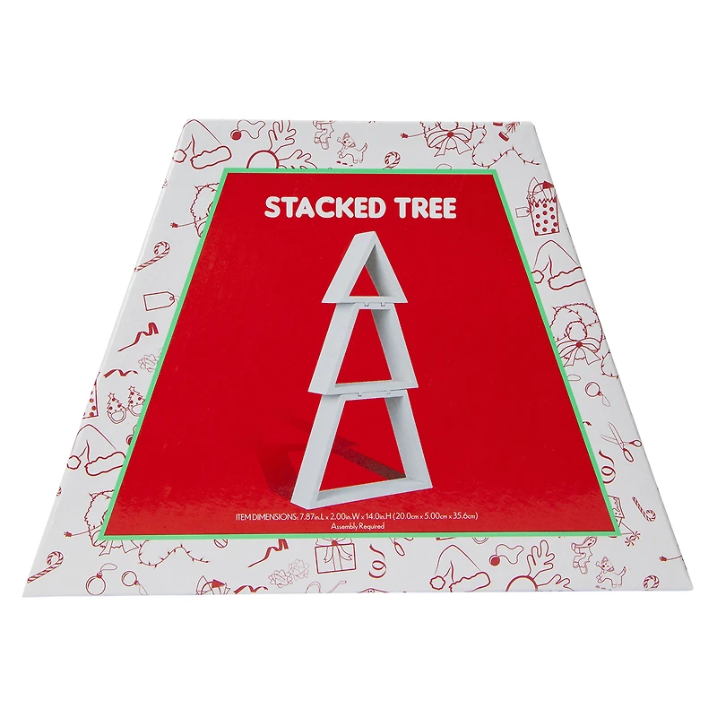 Stacked Wood Tabletop Christmas Tree 14in