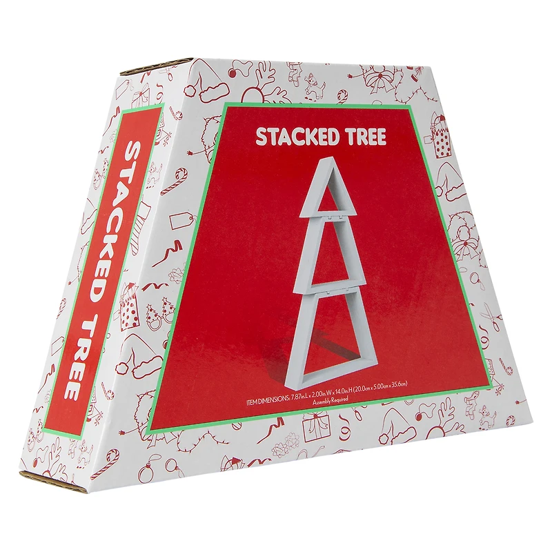 Stacked Wood Tabletop Christmas Tree 14in
