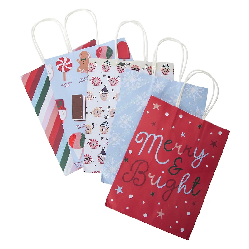 5-pack medium gift bag set 7in x 9in