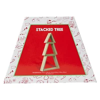 stacked wood tabletop christmas tree 14in