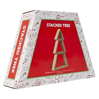 stacked wood tabletop christmas tree 14in
