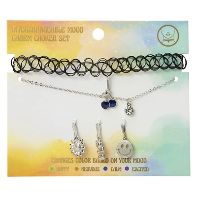 interchangeable mood charm necklace set
