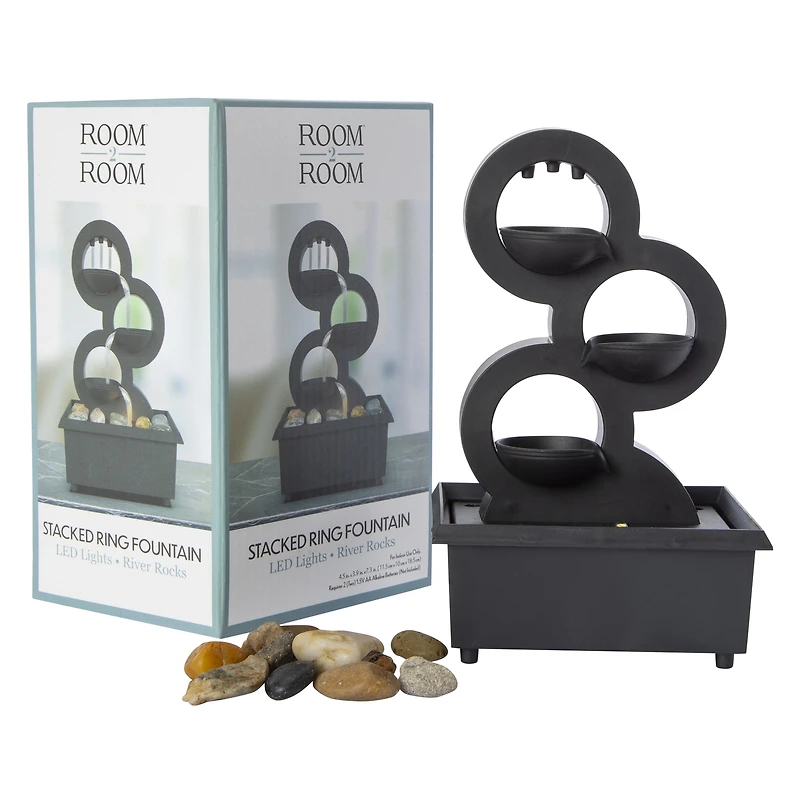 stacked ring LED fountain 7in