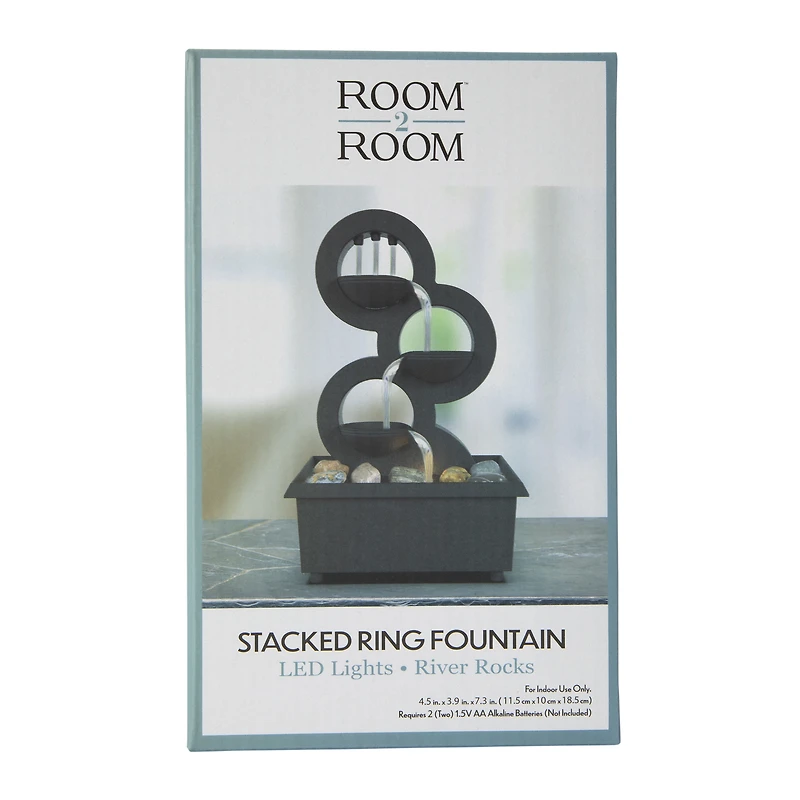 stacked ring LED fountain 7in