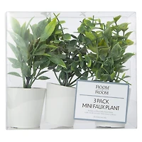 3-pack mini faux plant 6in