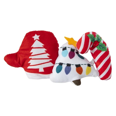 holiday plush squeaker dog toys 3-pack