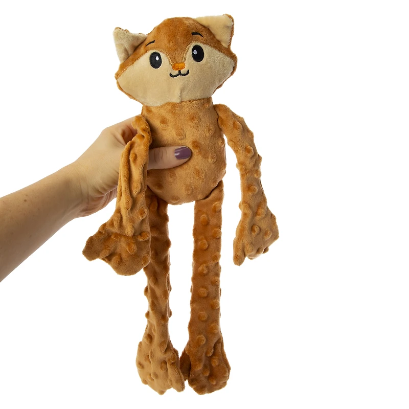 plush long limb dog toy with squeaker 17in