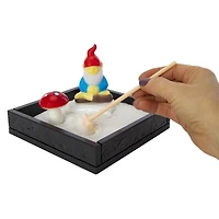 gnome & mushroom zen garden 6in x 6in