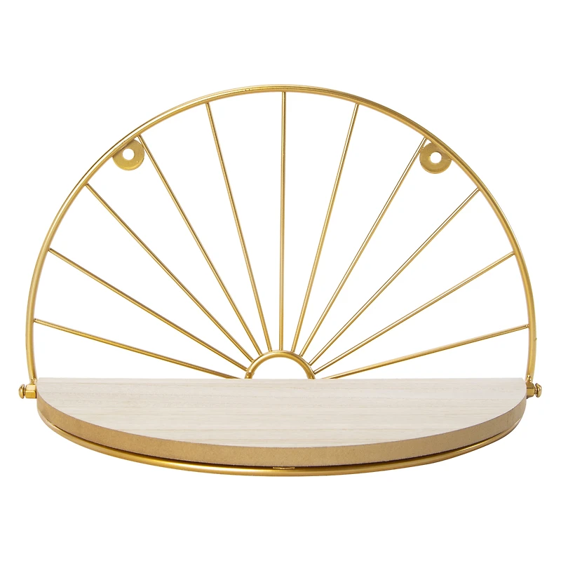 decorative gold metal shelf 12in