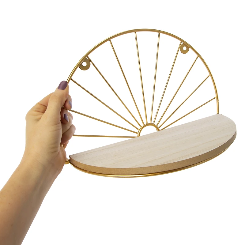 decorative gold metal shelf 12in