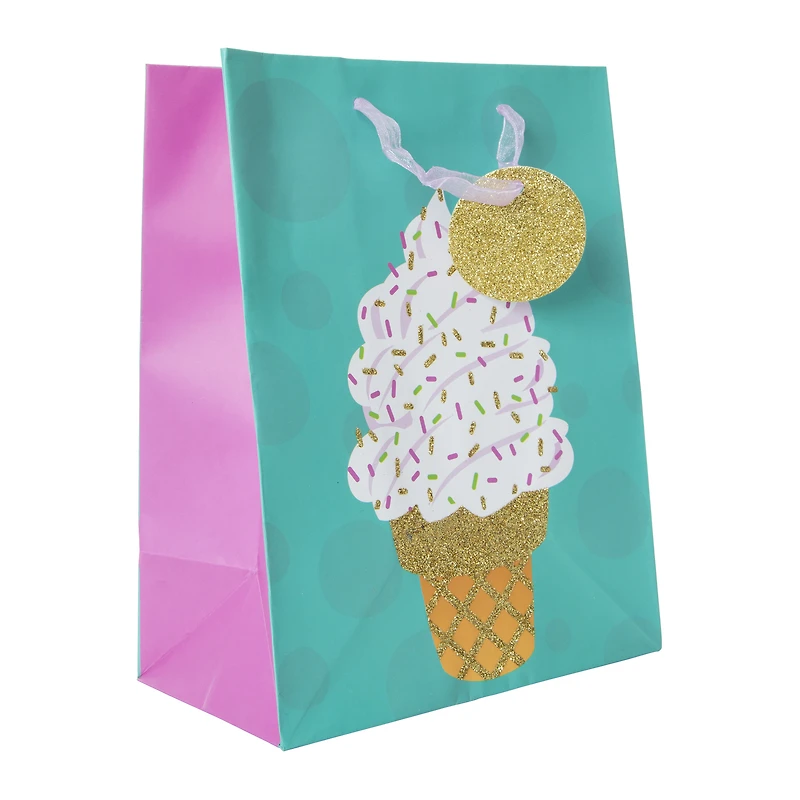 medium ice cream party gift bag 9in x 7in