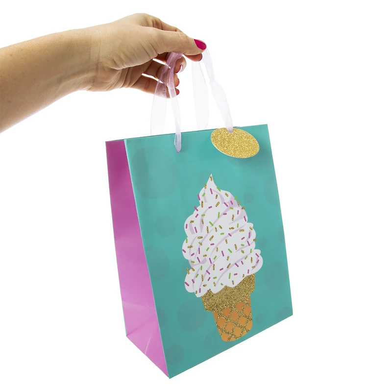 medium ice cream party gift bag 9in x 7in