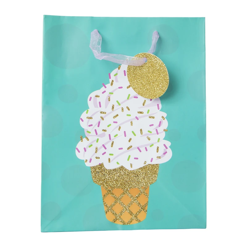 medium ice cream party gift bag 9in x 7in