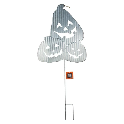 Stacked Pumpkin Metal Lawn Stake 31.5in