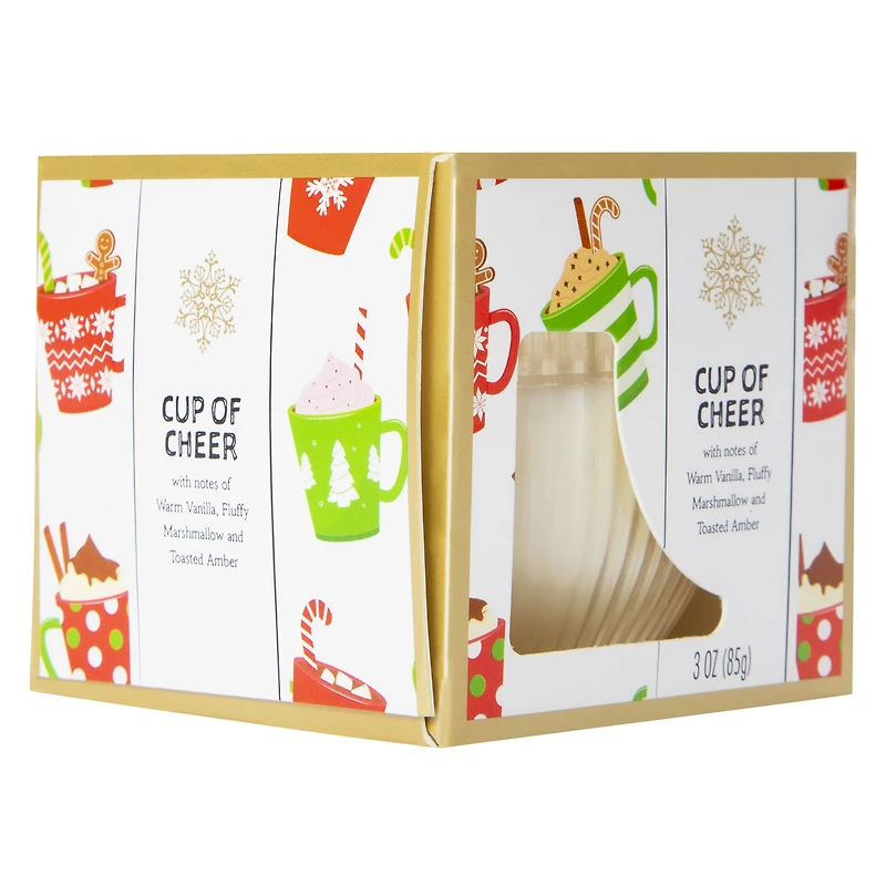 3oz boxed 'cup of cheer' scented candle