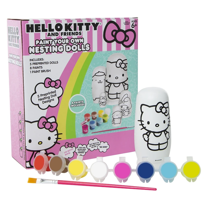 5-piece hello kitty® paint-your-own nesting dolls craft