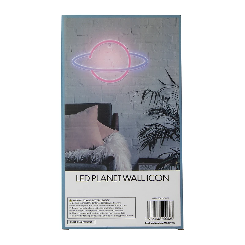planet saturn LED wall icon light 9.8in x 5.6in