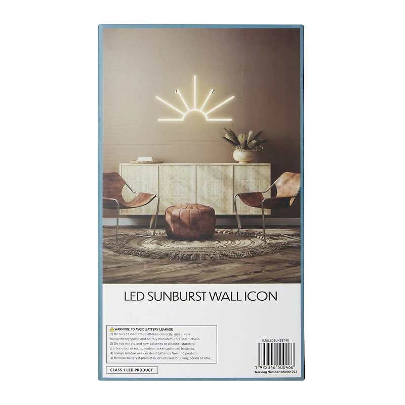 LED sunburst wall icon light 14.5in