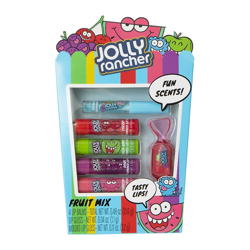 jolly rancher® flavored lip balm & gloss kit 6-piece - fruit mix