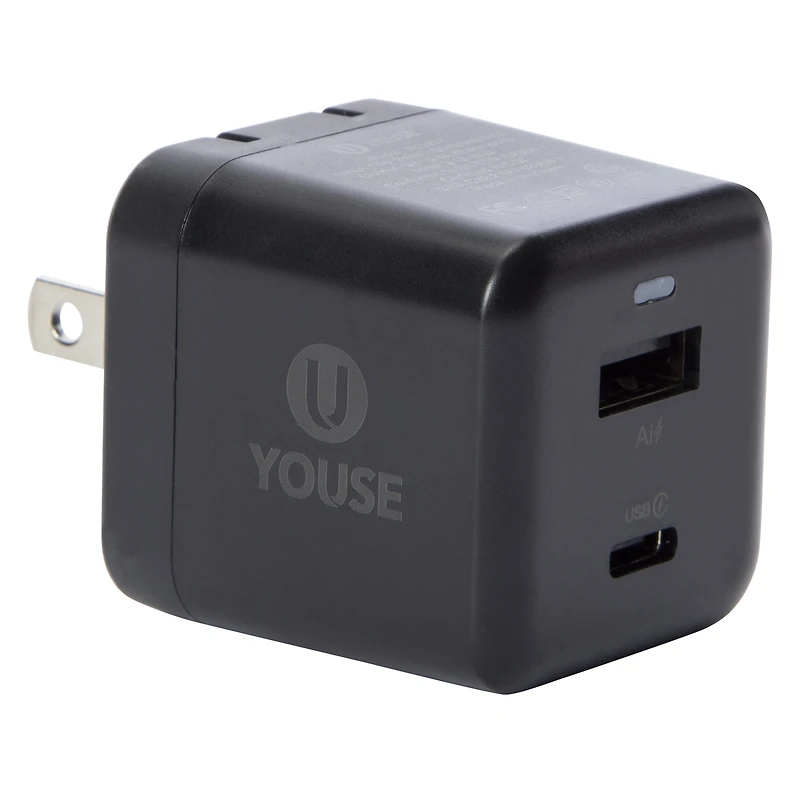 USB & USB-C dual wall charger 3.1 amp