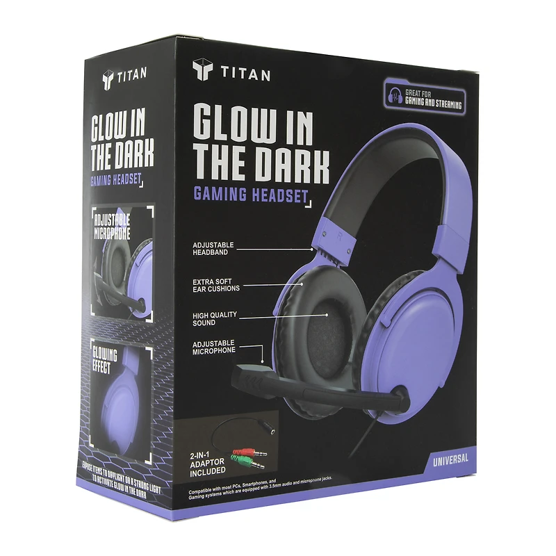 glow in the dark gaming wired headset