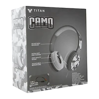 camo gaming headset with adjustable boom mic