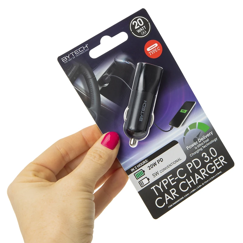 20W USB-C Pd 3.0 Ultra Fast Car Charger