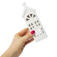 white ceramic house 7in