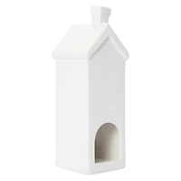 white ceramic house 7in