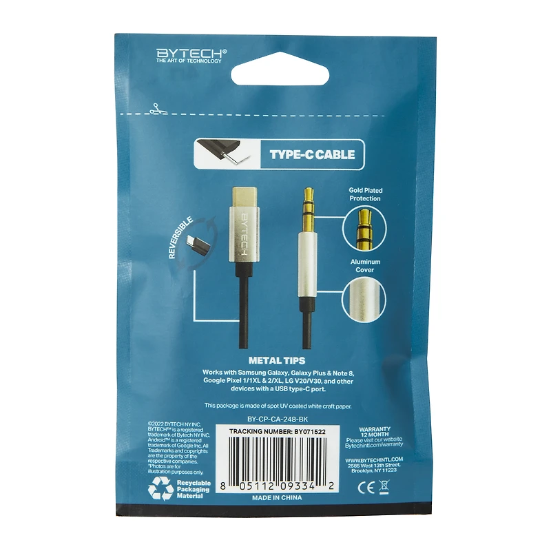 4ft USB-C to aux cable