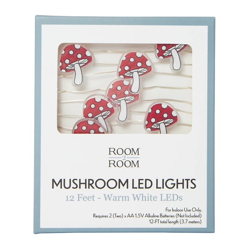 mushroom warm white LED fairy lights 12ft