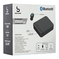 LED bluetooth® earbuds with mic & power bank charger case