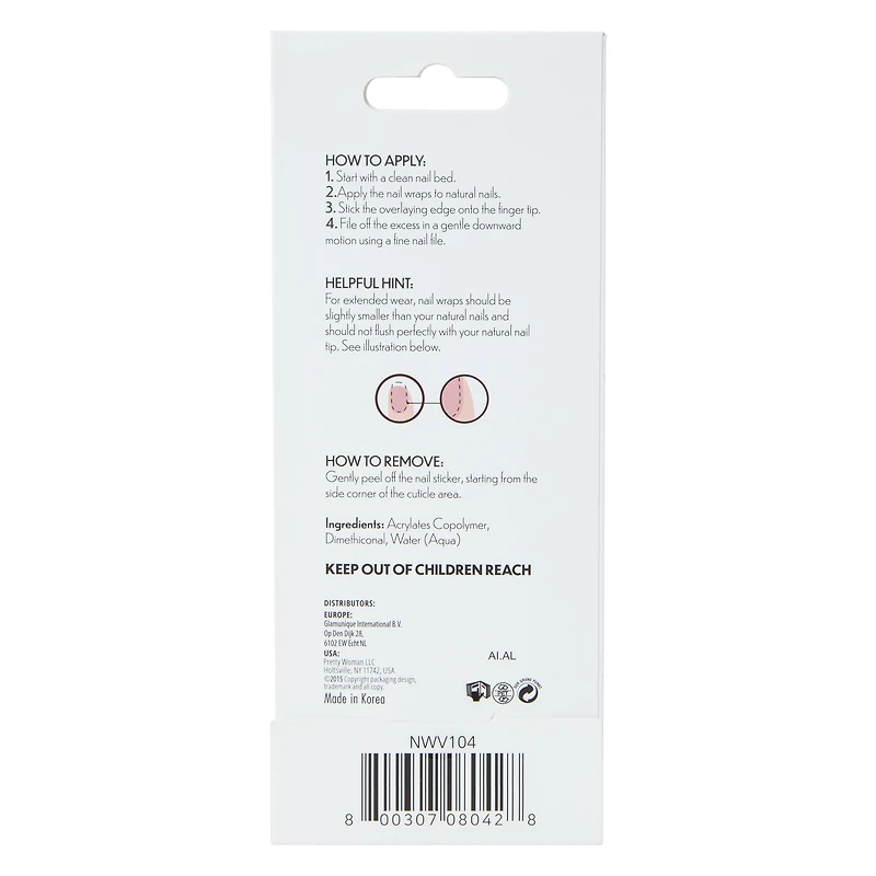 pretty woman nail wraps 24-count - plaid