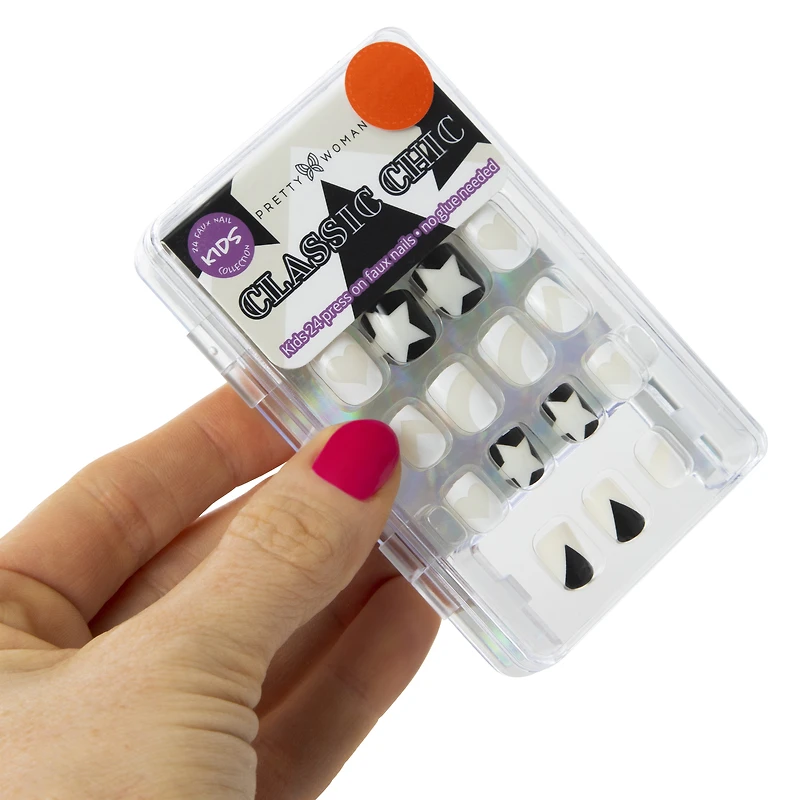 kids pretty woman press on faux nails 24-piece set