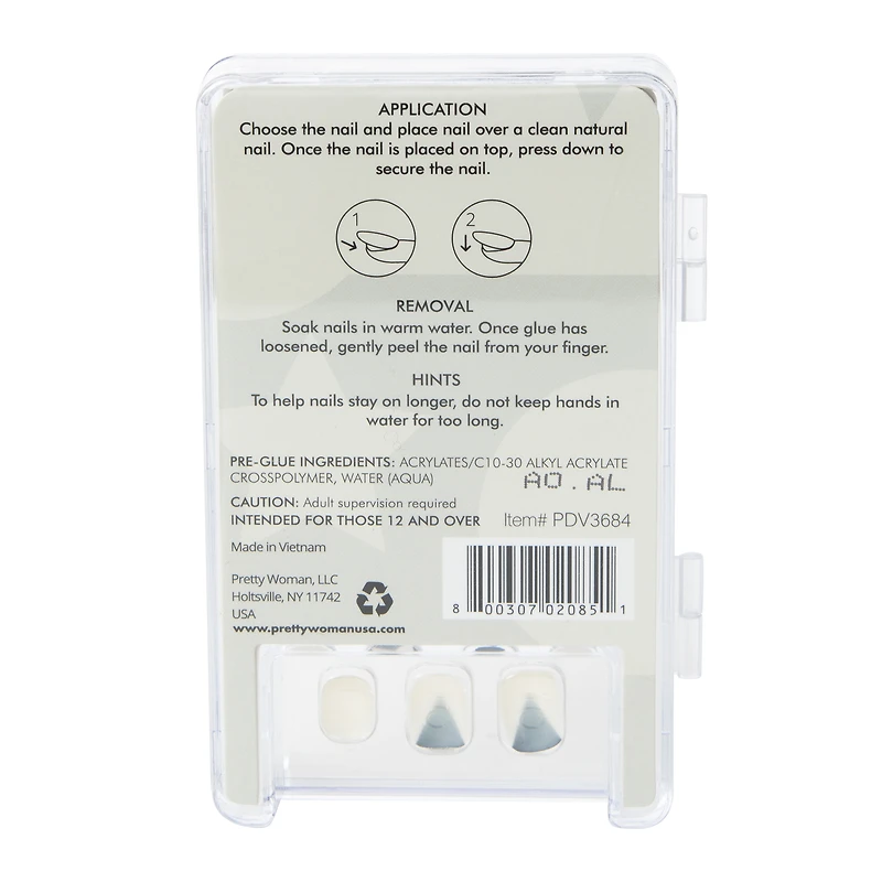 kids pretty woman press on faux nails 24-piece set