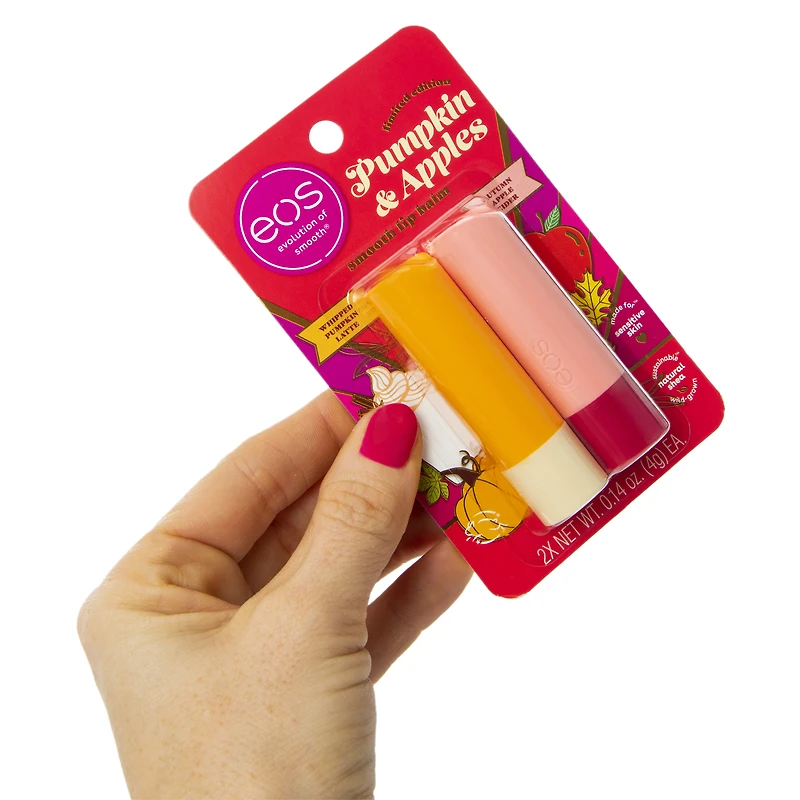 eos® limited edition pumpkin & apples lip balm stick 2-pack