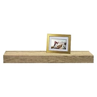woodgrain floating wall shelf 18in