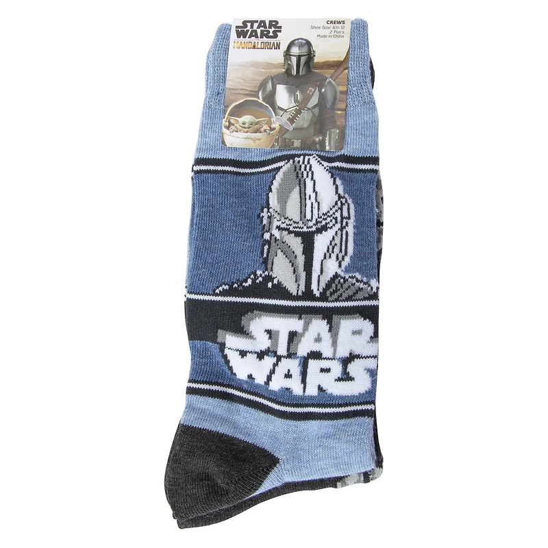 Star Wars Mandalorian mens crew socks 2-pack – Boba Fett