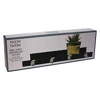 ledge wall shelf with moon hooks 15in