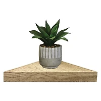 woodgrain corner wall shelf 15.25in