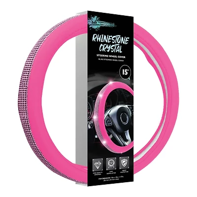 rhinestone crystal steering wheel cover 15in