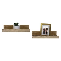 2-piece woodgrain wall shelf set 10in