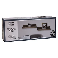 2-piece woodgrain wall shelf set 10in